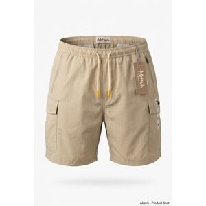 AGTAWH Mens Cargo Pocket Woven Shorts Oxford Tan AGS24WB1300 Size Medium NWT